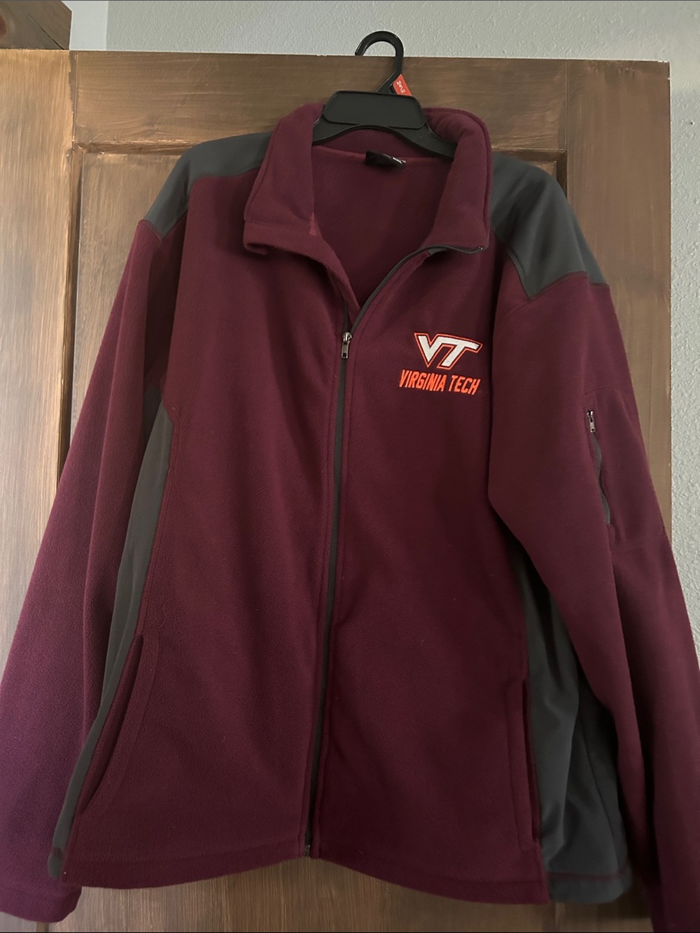 Virginia Tech Maroon & Gray Full-Zip Fleece Jacket